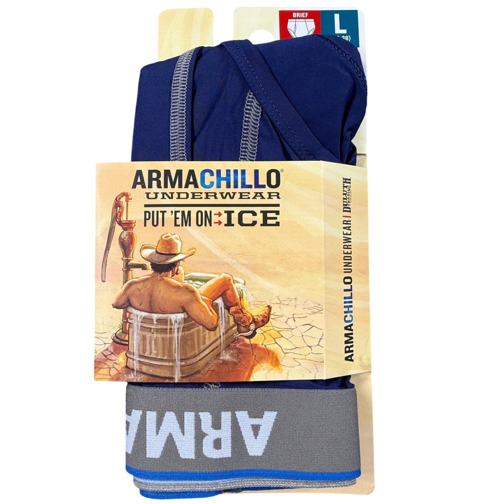 Duluth Trading Co Armachillo Briefs Mens Large Blue NWT Cooling Underwear